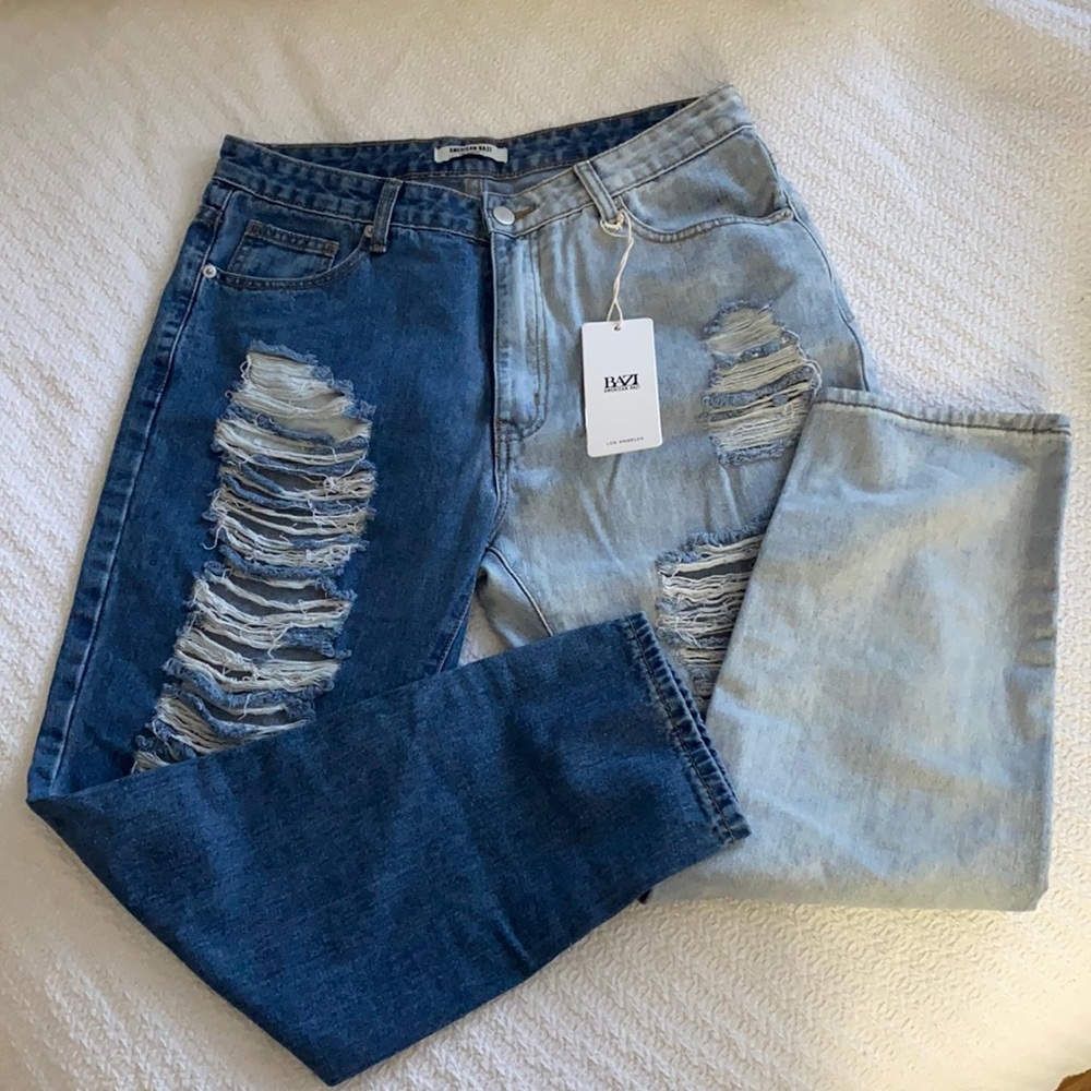 NWT Two-Toned Boyfriend Jeans